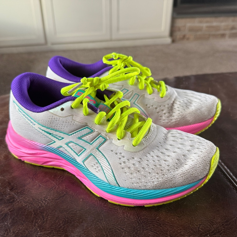 Asics Women's White and Pink Athletic Shoes
